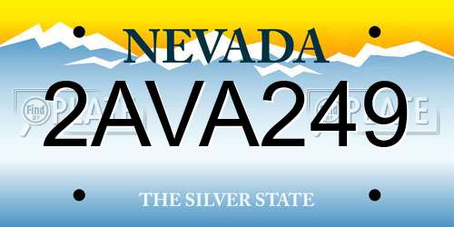 2AVA249 Nevada License Plate