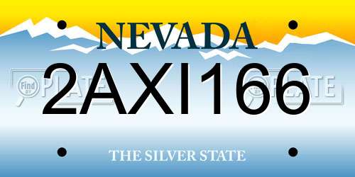 2AXI166 Nevada License Plate