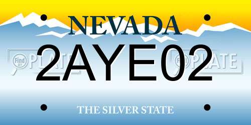 2AYE02 Nevada License Plate