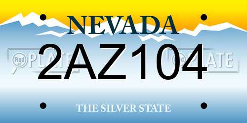 2AZ104 Nevada License Plate