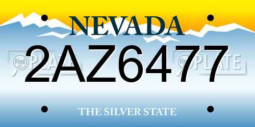 2AZ6477 Nevada License Plate