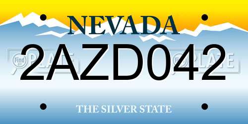 2AZD042 Nevada License Plate