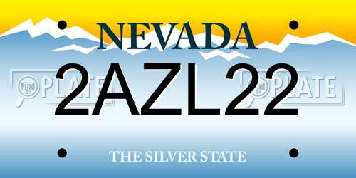 2AZL22 Nevada License Plate