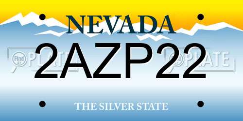 2AZP22 Nevada License Plate