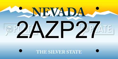 2AZP27 Nevada License Plate