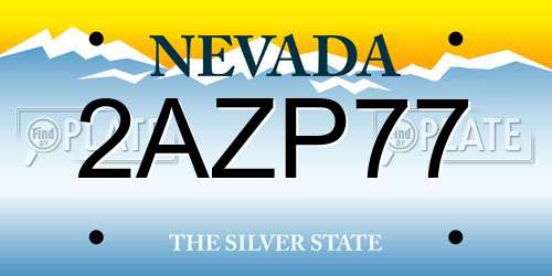2AZP77 Nevada License Plate