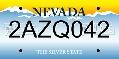 2AZQ042 Nevada License Plate
