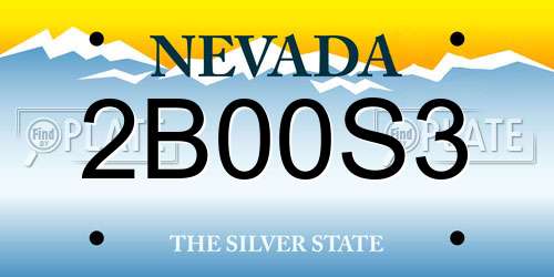 2B00S3 Nevada License Plate