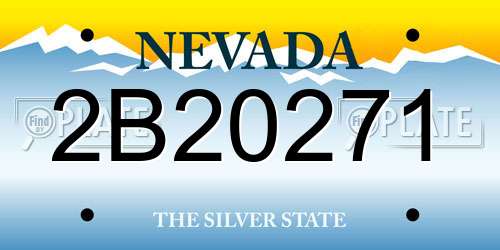 2B20271 Nevada License Plate