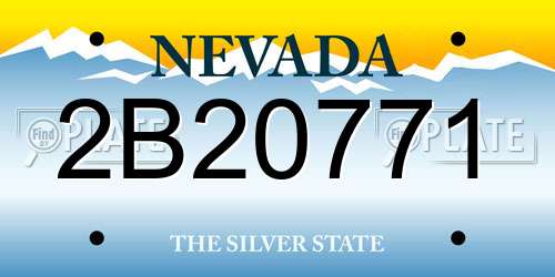 2B20771 Nevada License Plate
