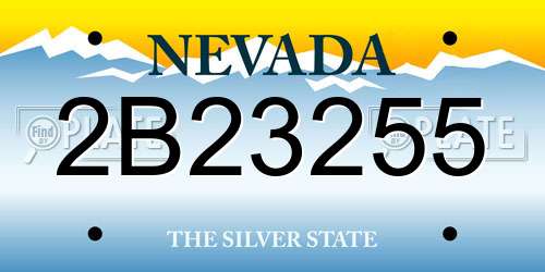2B23255 Nevada License Plate