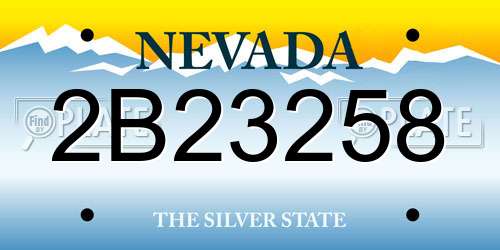 2B23258 Nevada License Plate