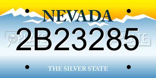 2B23285 Nevada License Plate