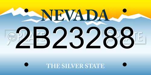 2B23288 Nevada License Plate
