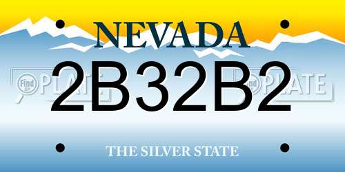 2B32B2 Nevada License Plate