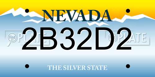 2B32D2 Nevada License Plate