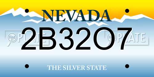 2B32O7 Nevada License Plate