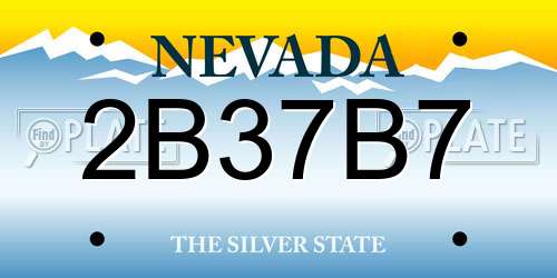 2B37B7 Nevada License Plate