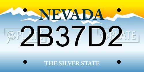 2B37D2 Nevada License Plate