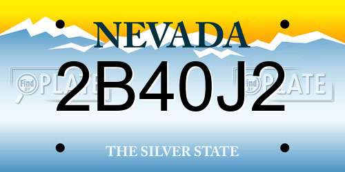 2B40J2 Nevada License Plate
