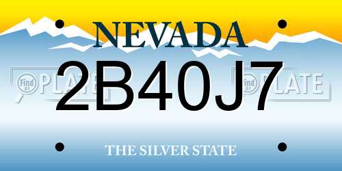 2B40J7 Nevada License Plate