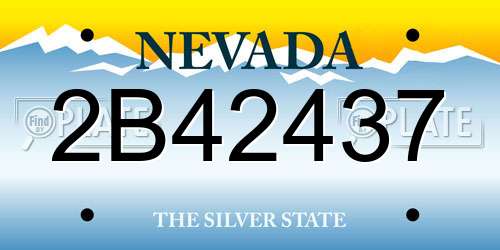 2B42437 Nevada License Plate