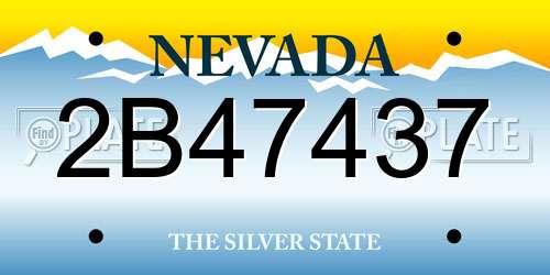 2B47437 Nevada License Plate