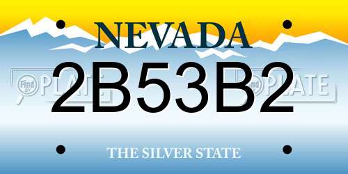 2B53B2 Nevada License Plate
