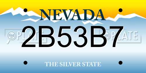 2B53B7 Nevada License Plate