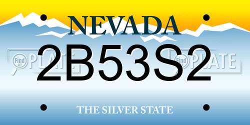 2B53S2 Nevada License Plate