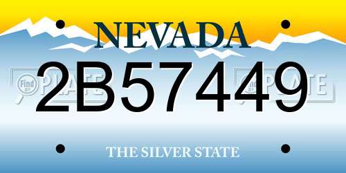 2B57449 Nevada License Plate