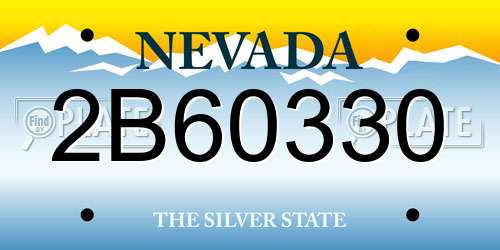 2B60330 Nevada License Plate