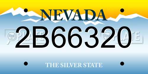 2B66320 Nevada License Plate