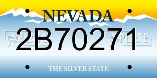 2B70271 Nevada License Plate