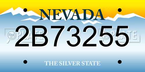 2B73255 Nevada License Plate