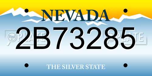 2B73285 Nevada License Plate