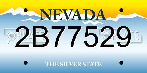 2B77529 Nevada License Plate