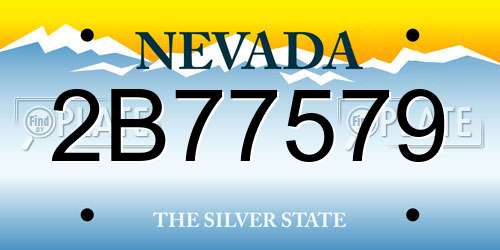2B77579 Nevada License Plate
