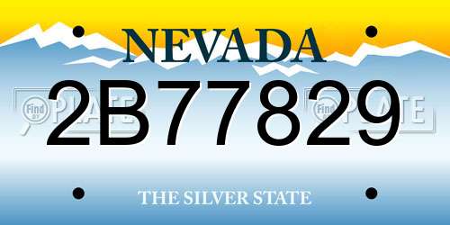 2B77829 Nevada License Plate