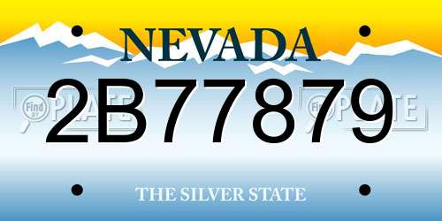 2B77879 Nevada License Plate