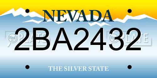 2BA2432 Nevada License Plate
