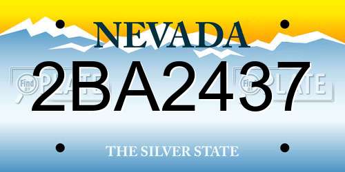 2BA2437 Nevada License Plate