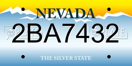 2BA7432 Nevada License Plate
