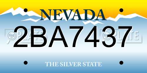 2BA7437 Nevada License Plate