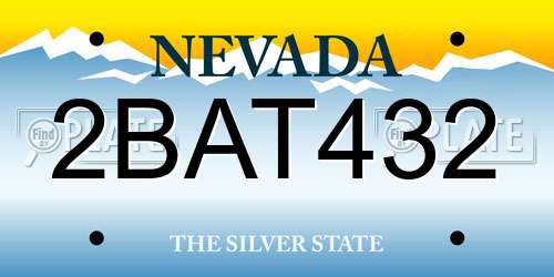 2BAT432 Nevada License Plate