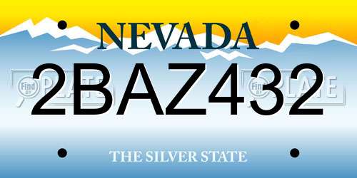 2BAZ432 Nevada License Plate