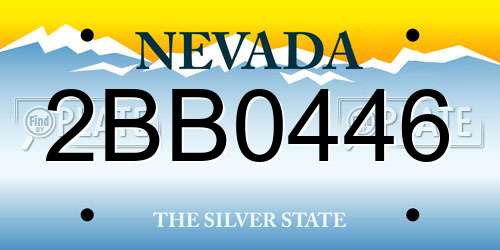 2BB0446 Nevada License Plate