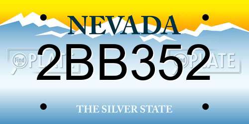 2BB352 Nevada License Plate