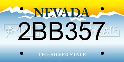 2BB357 Nevada License Plate