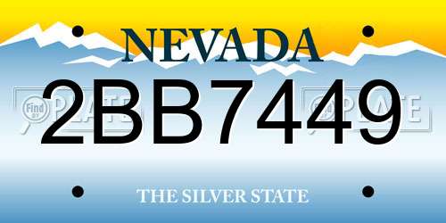 2BB7449 Nevada License Plate